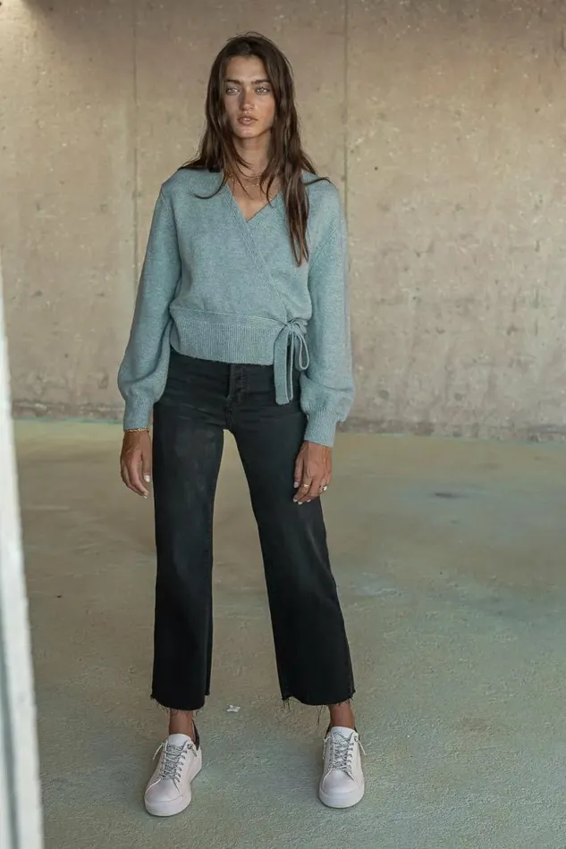 Addie Wrap Cardigan In Sage Sage Women Bohme Tops