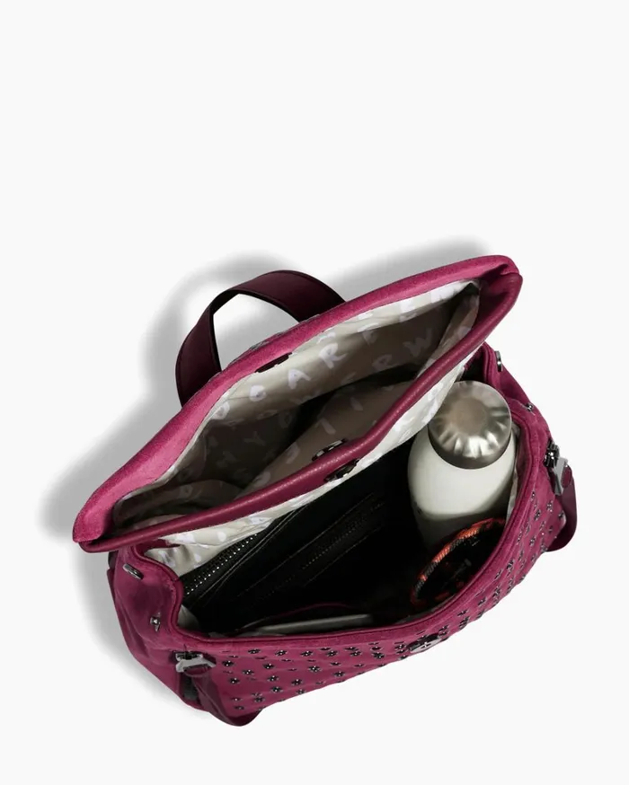 Aimee Kestenberg Backpacks Women Bali Novelty Backpack In Luxury Suede Berry With Eyelets
