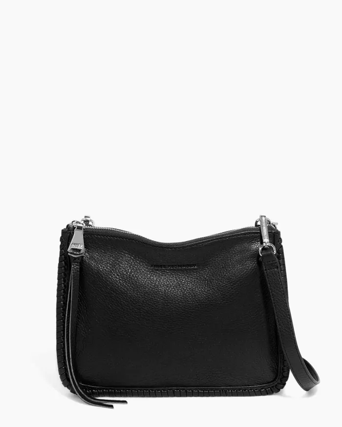 Aimee Kestenberg Crossbody Bags Women Famous Double Top Zip Crossbody Black With Silver
