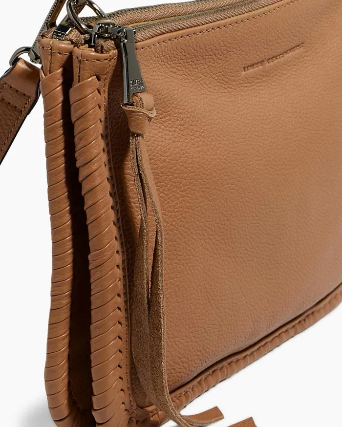 Aimee Kestenberg Crossbody Bags Women Famous Double Top Zip Crossbody Vachetta