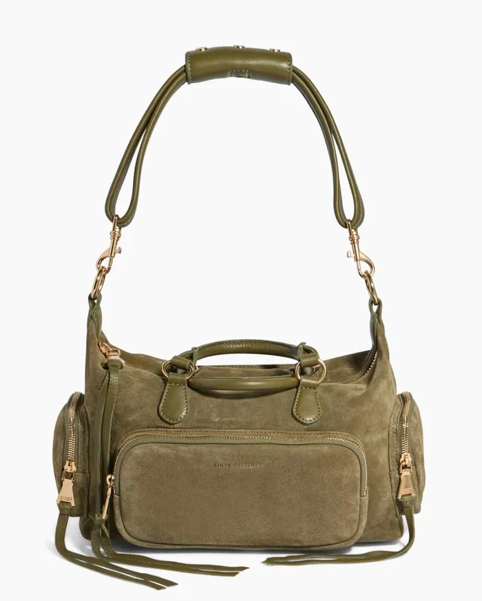 Aimee Kestenberg Satchels Women Away We Go Satchel Kelp Suede