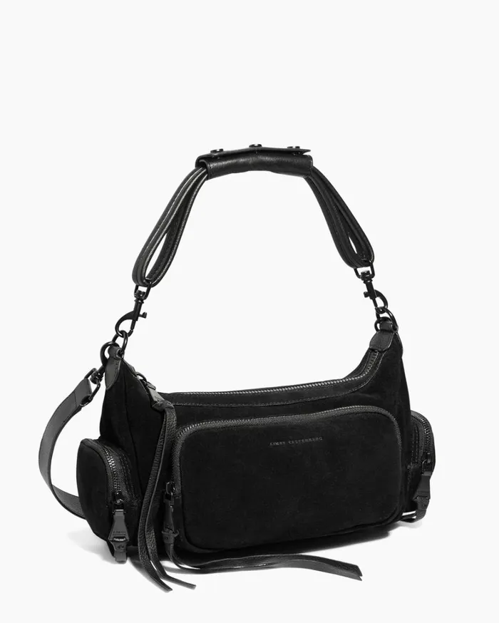 Aimee Kestenberg Shoulder Bags Women Away We Go Convertible Shoulder Black Suede