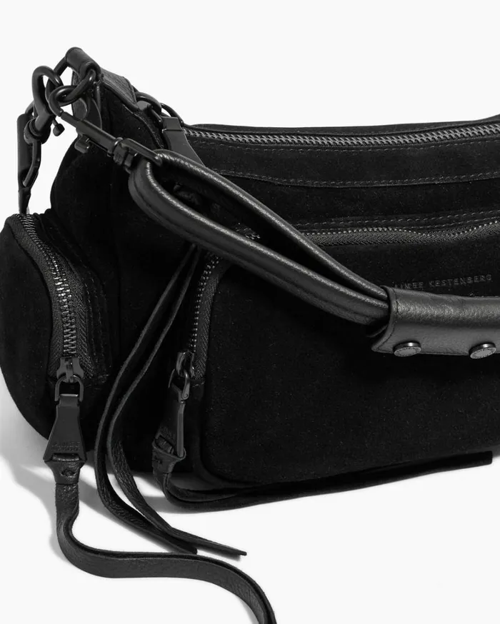 Aimee Kestenberg Shoulder Bags Women Away We Go Convertible Shoulder Black Suede