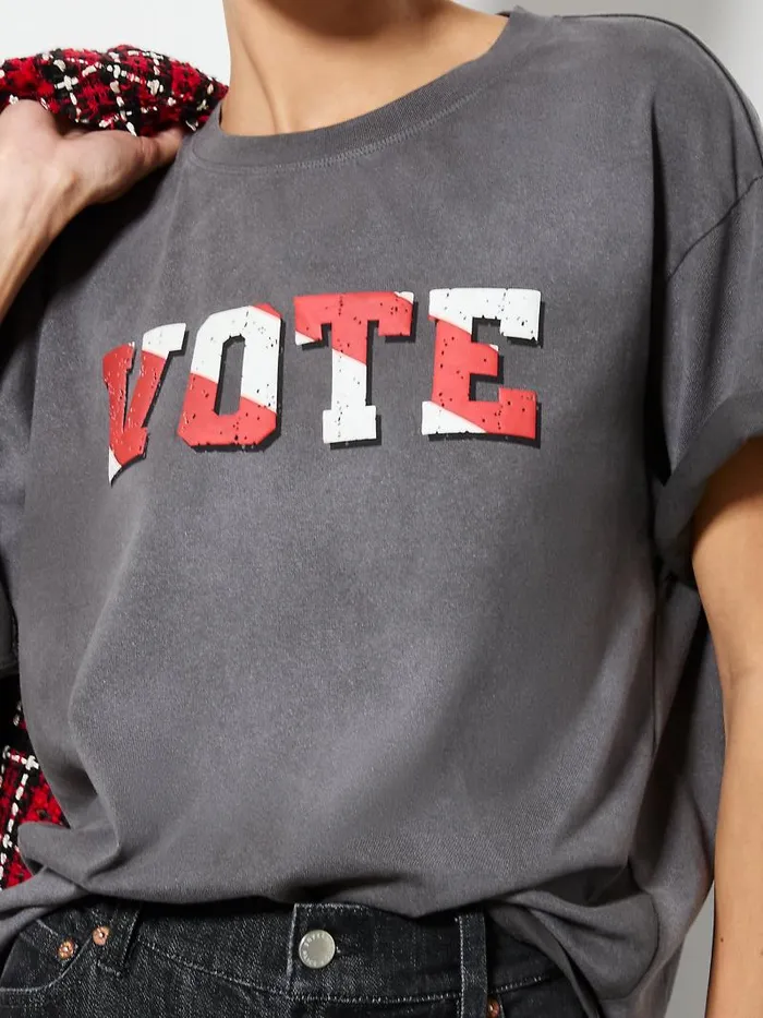 Alice Olivia AO X I AM A VOTER EVAN OVERSIZED TEE United Women Tops