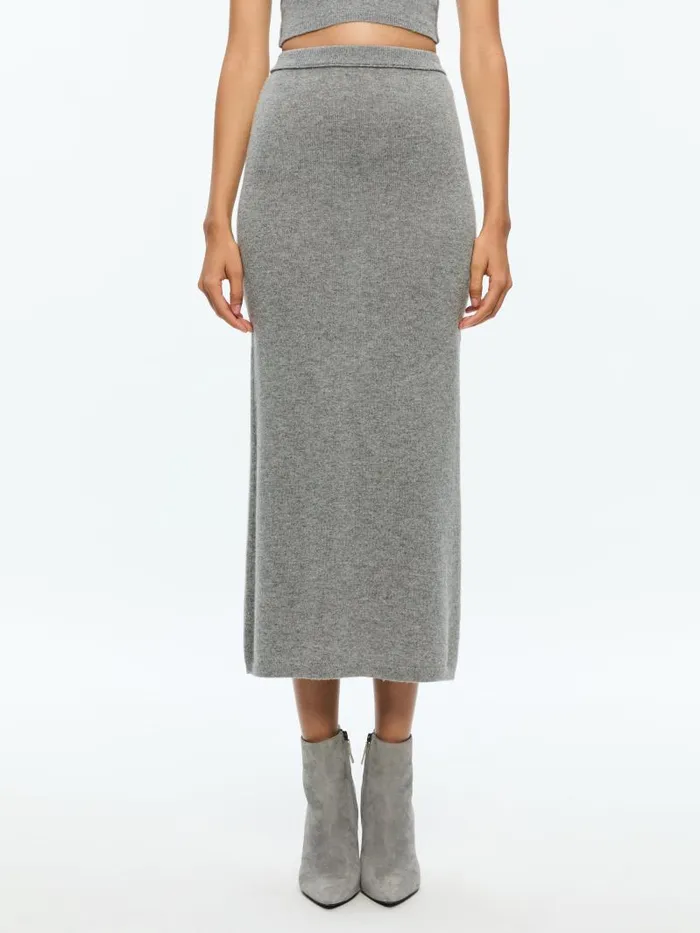 Alice Olivia ADRINA SKIRT Medium Heather Grey Women Skirts