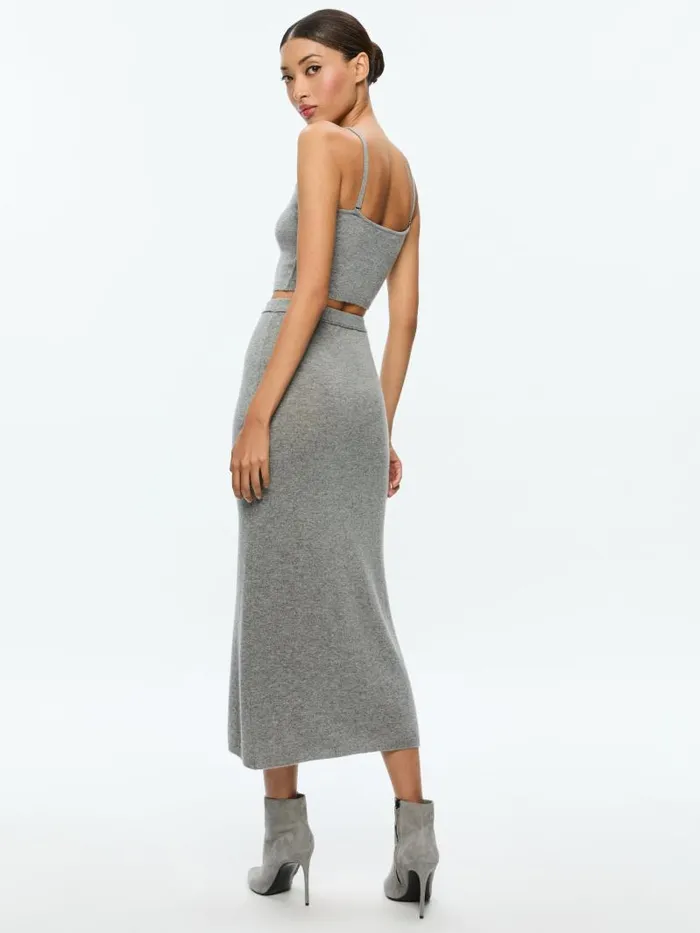 Alice Olivia ADRINA SKIRT Medium Heather Grey Women Skirts