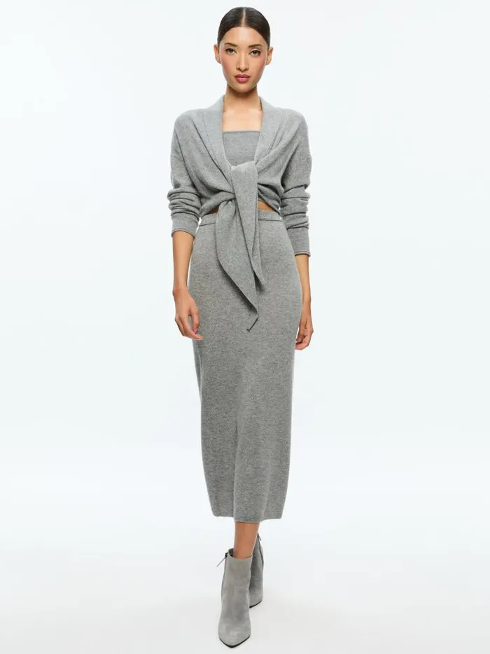 Alice Olivia ADRINA SKIRT Medium Heather Grey Women Skirts