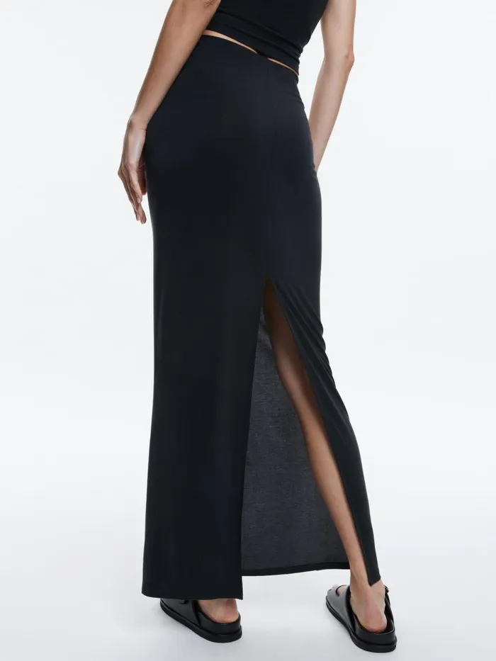 Alice Olivia AGATHA LONG PENCIL SKIRT Black Women Skirts