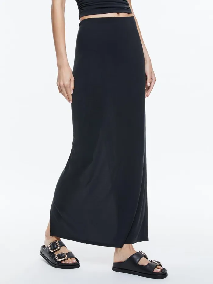 Alice Olivia AGATHA LONG PENCIL SKIRT Black Women Skirts