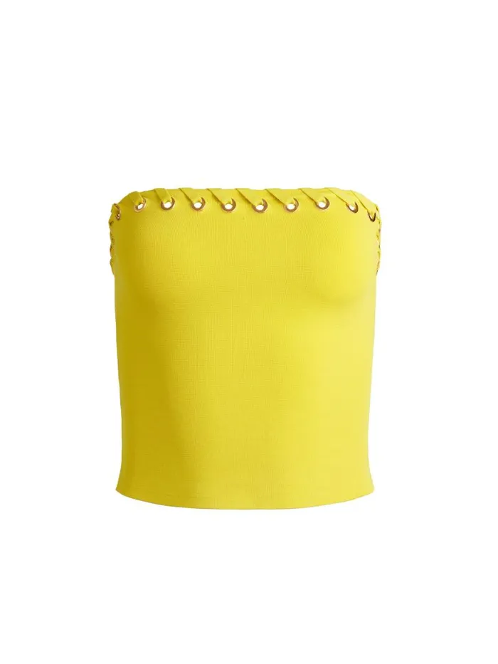 Alice Olivia ALISON GROMMETS TUBE TOP Camel Women Tops