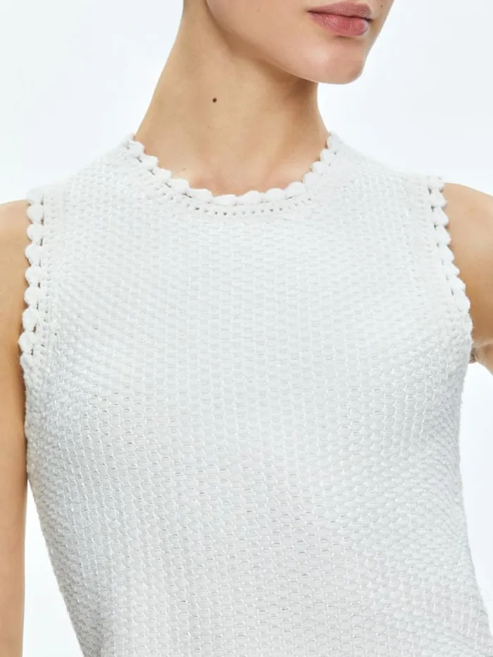 Alice Olivia AMITY TANK Soft White Women Tops