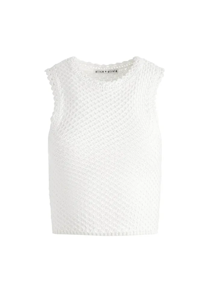 Alice Olivia AMITY TANK Soft White Women Tops
