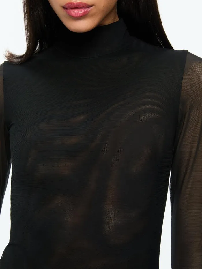 Alice Olivia CLARINDA TURTLENECK BODYSUIT Black Women Tops