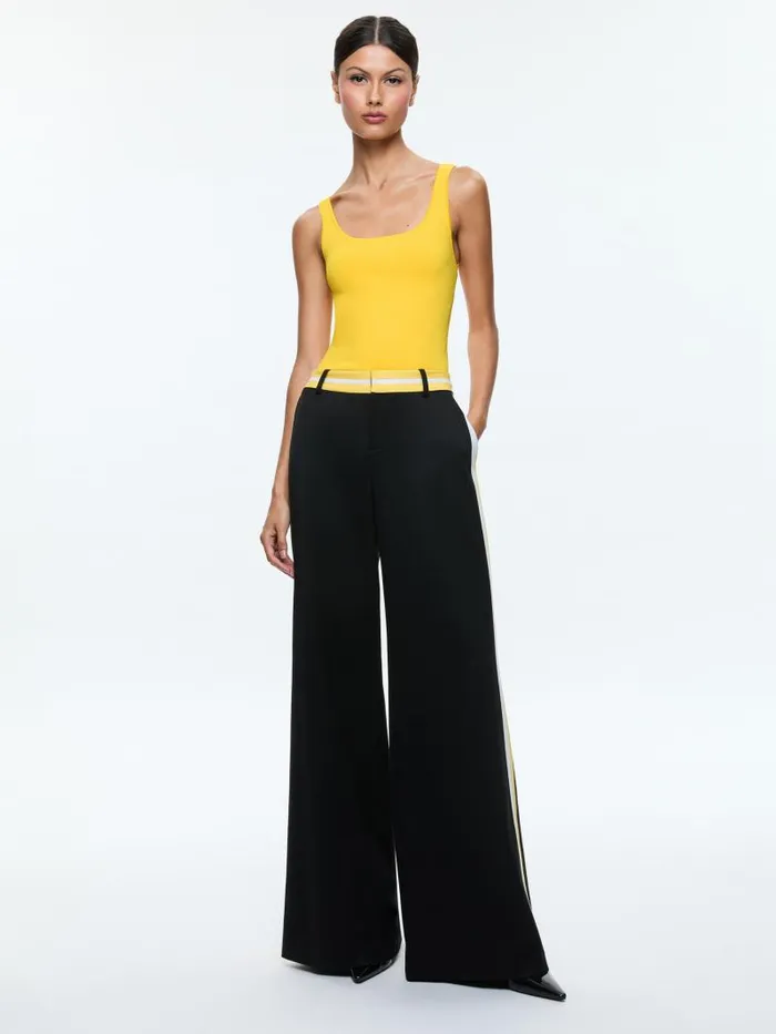Alice Olivia DARYN FULL LENGTH SWEATER TANK Mustard Seed Women Tops
