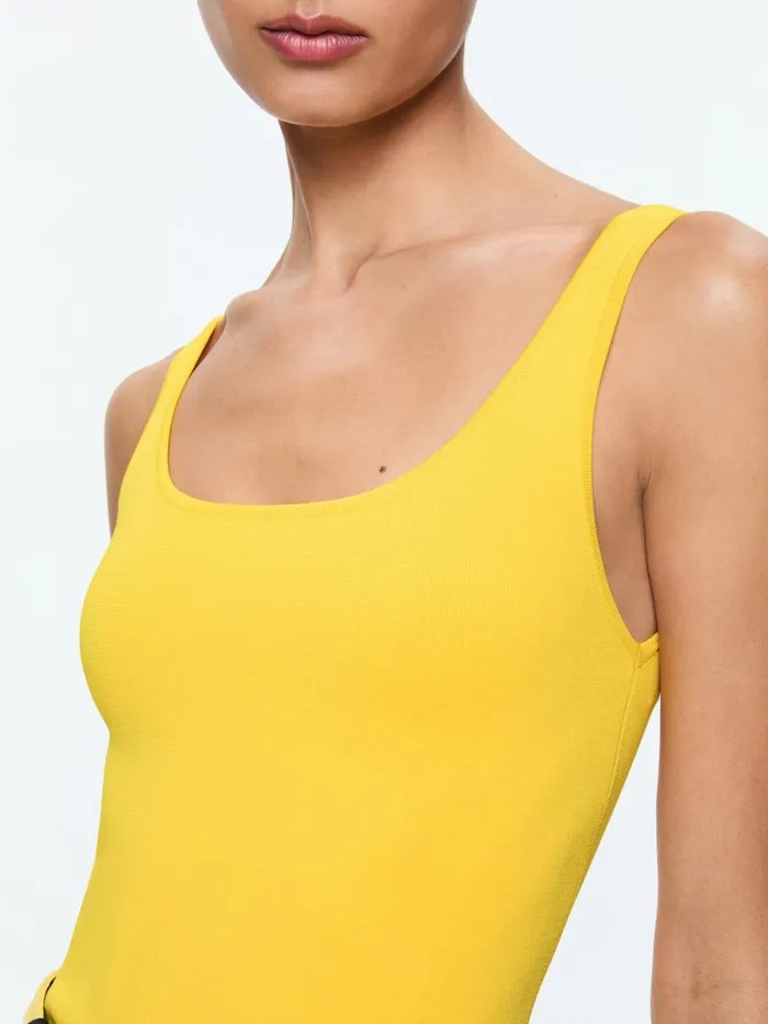 Alice Olivia DARYN FULL LENGTH SWEATER TANK Mustard Seed Women Tops