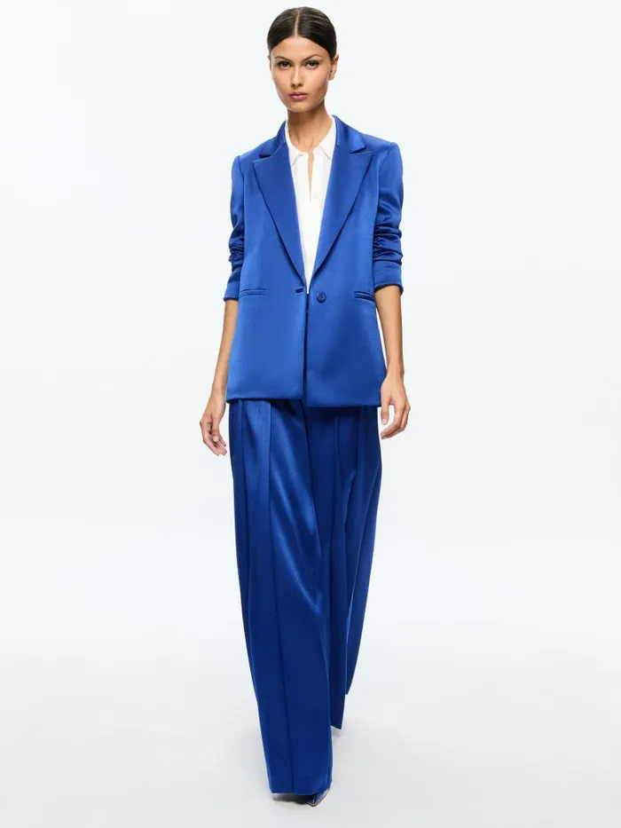 Alice Olivia DENNY CUFFED SLEEVE BLAZER Royal Women Jackets Coats
