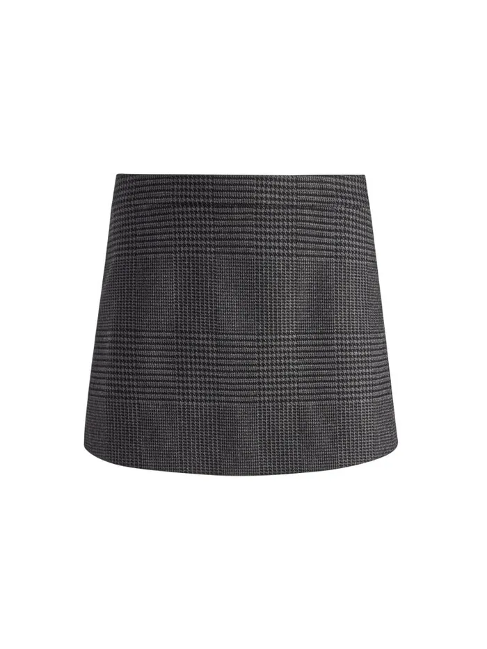 Alice Olivia MACE MINI SKORT Charcoal Grey Melange Women Skirts