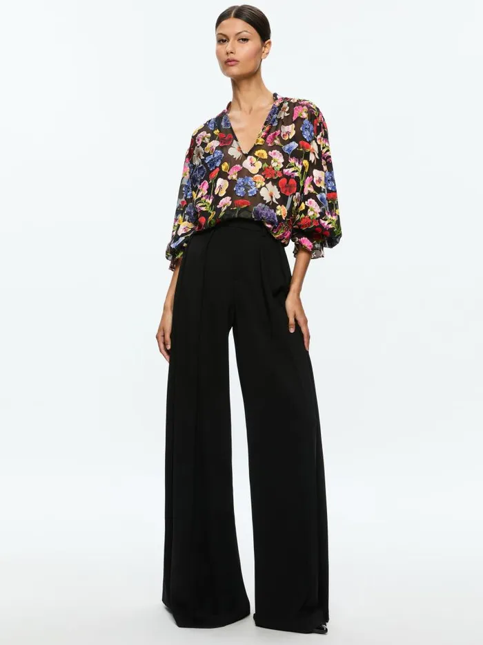 Alice Olivia ONICA COLLARED BLOUSE Timeless Blossom Women Tops