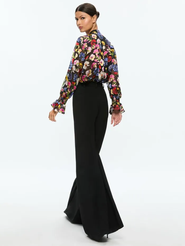 Alice Olivia ONICA COLLARED BLOUSE Timeless Blossom Women Tops