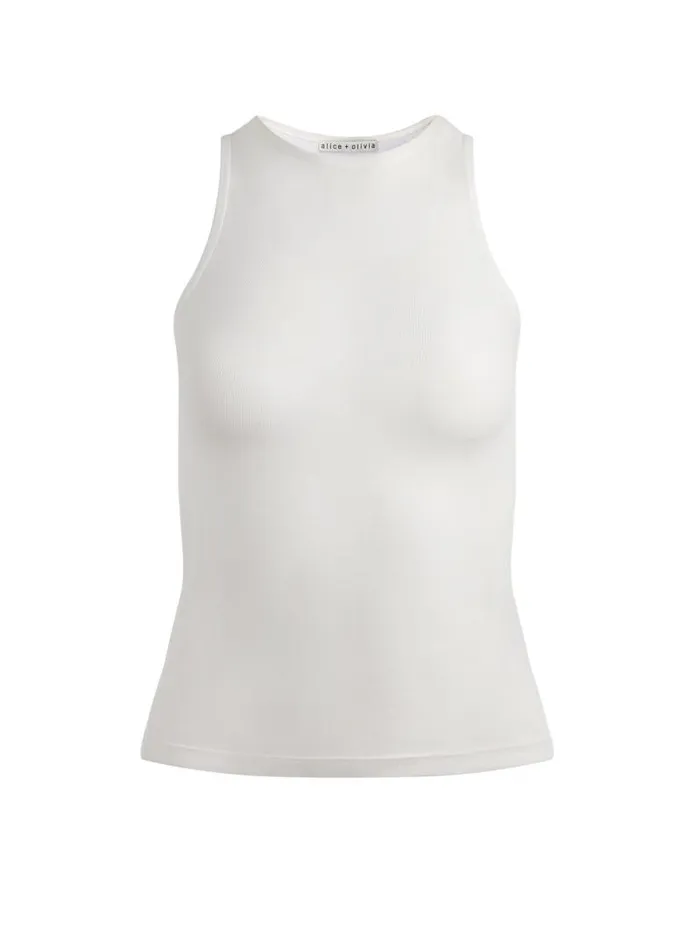 Alice Olivia PANIA RACERBANK LONG TANK Black Women Tops