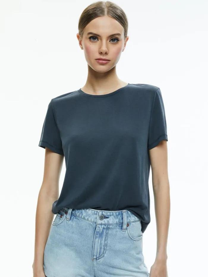 Alice Olivia PERFECT TEE Black Women Tops