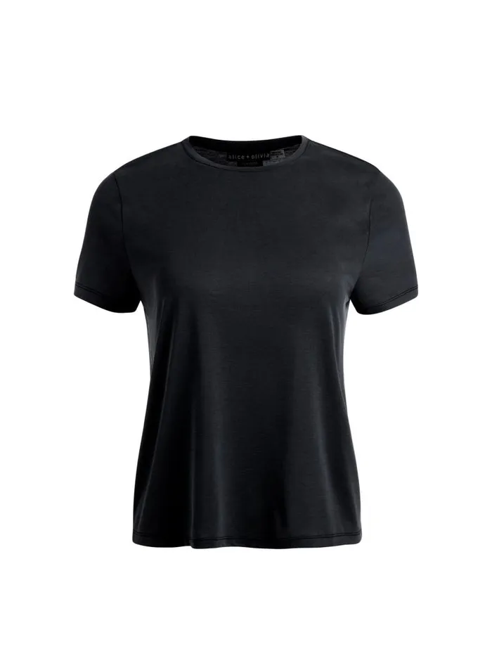 Alice Olivia PERFECT TEE Black Women Tops