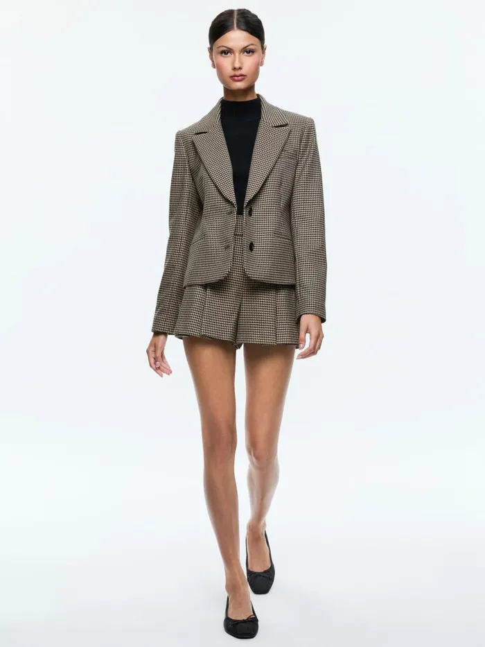 Alice Olivia PERSOL NOTCH COLLAR BLAZER Camelblack Women Jackets Coats