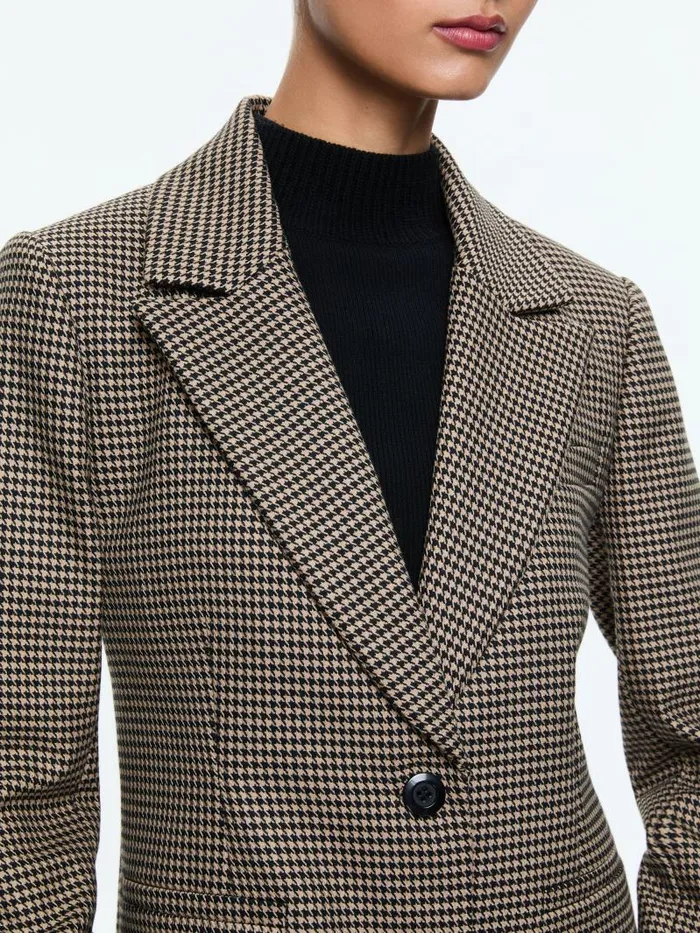 Alice Olivia PERSOL NOTCH COLLAR BLAZER Camelblack Women Jackets Coats