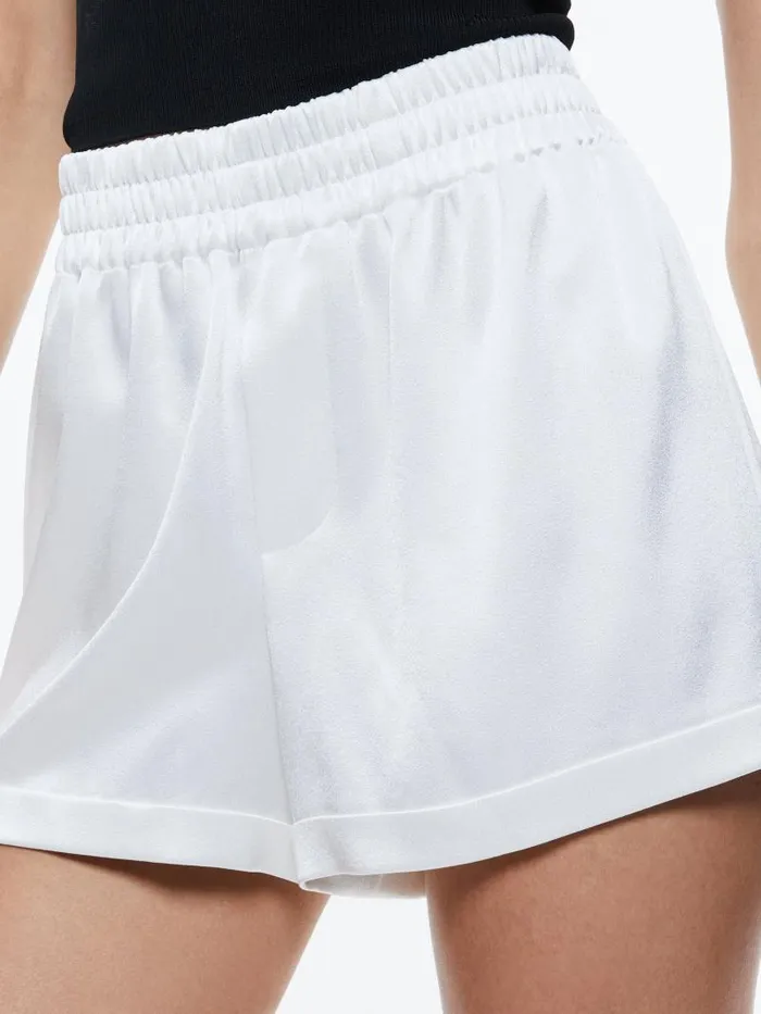 Alice Olivia RICHIE CUFFED LOW RISE BOXER SHORT Black Women Shorts