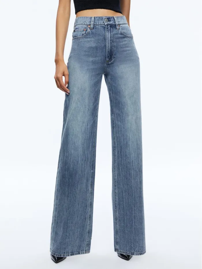 Alice Olivia WEEZY FULL LENGTH JEAN Avery Blue Women Jeans
