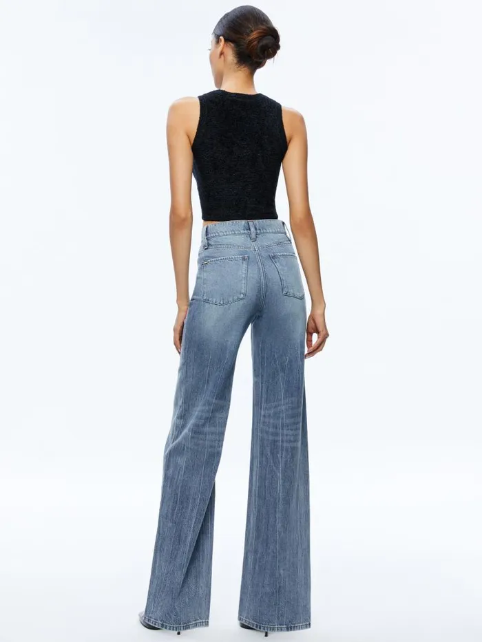 Alice Olivia WEEZY FULL LENGTH JEAN Avery Blue Women Jeans