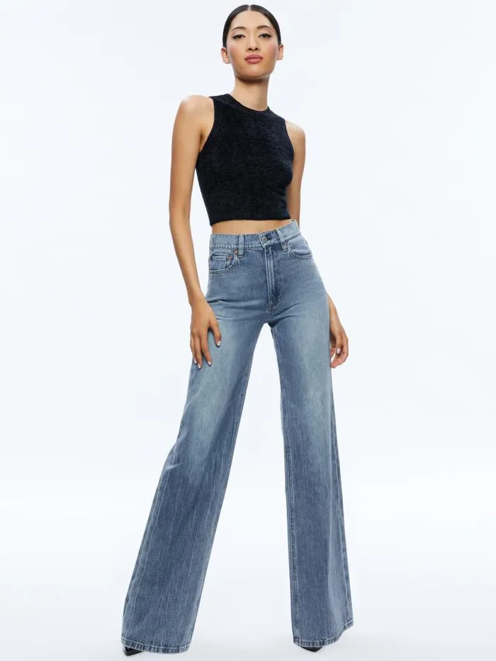 Alice Olivia WEEZY FULL LENGTH JEAN Avery Blue Women Jeans