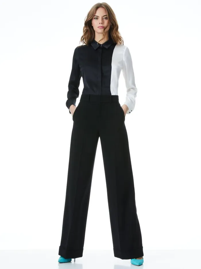 Alice Olivia WILLA PLACKET TOP Almondblack Women Tops