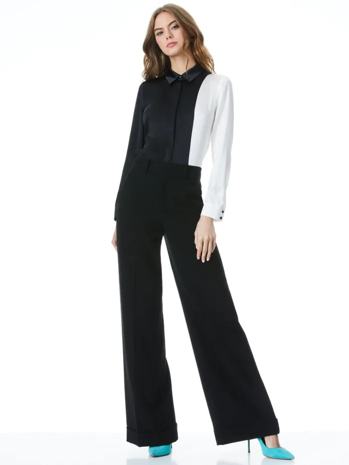 Alice Olivia WILLA PLACKET TOP Almondblack Women Tops