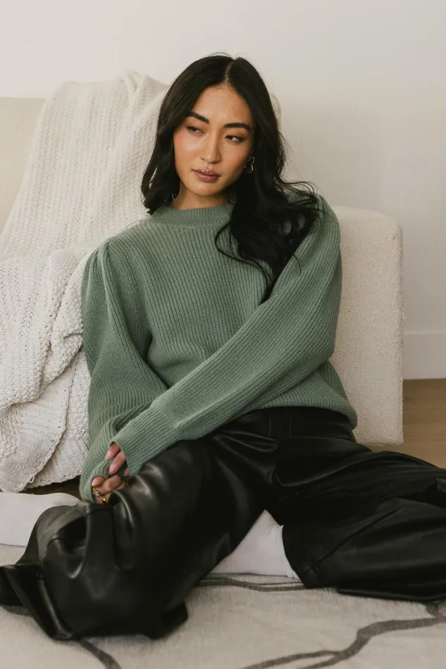 Amber Knit Sweater In Sage Sage Women Bohme Sweaters