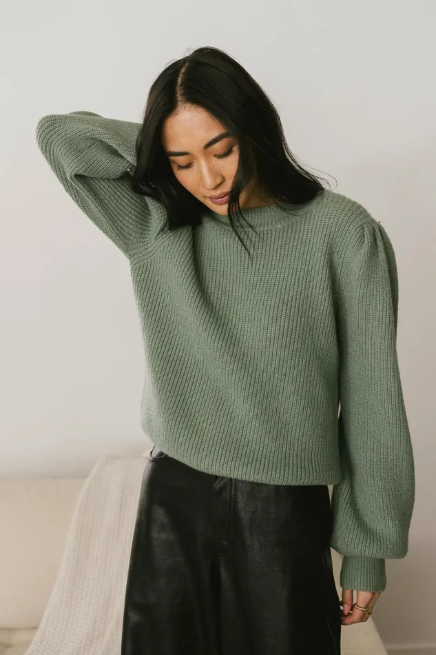 Amber Knit Sweater In Sage Sage Women Bohme Sweaters