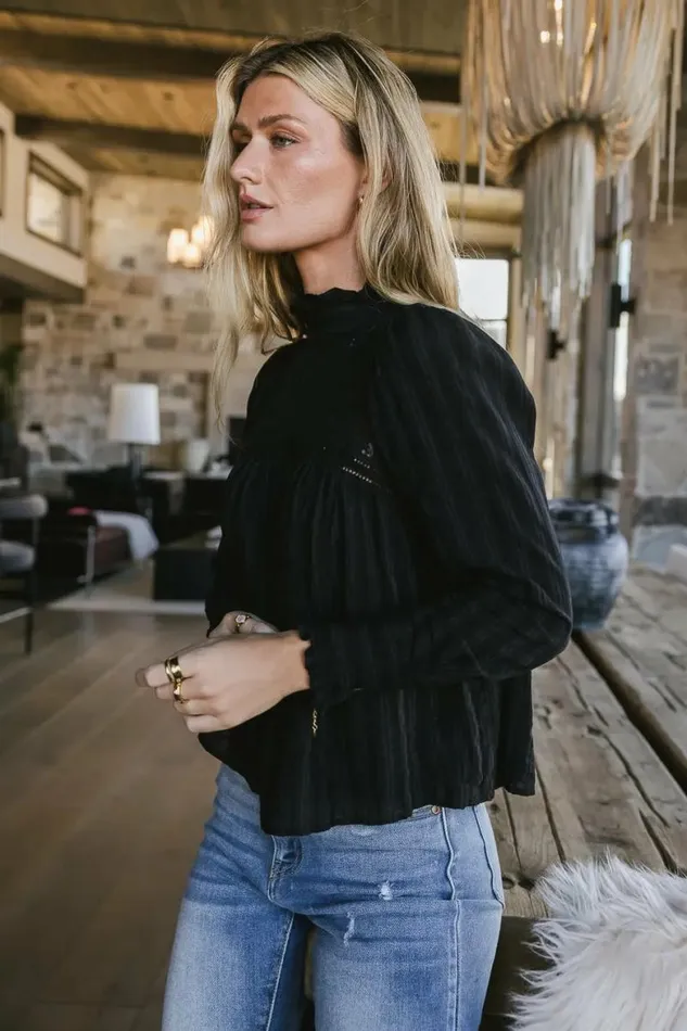 Anahi Lace Top In Black Black Women Bohme Tops