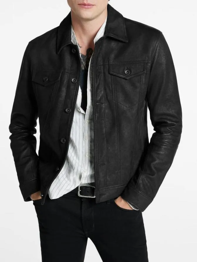 ANDREW TRUCKER Black Clothing John Varvatos Leather Jackets