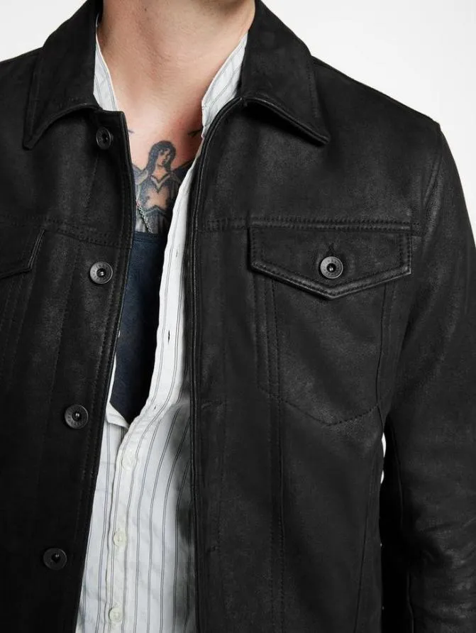 ANDREW TRUCKER Black Clothing John Varvatos Leather Jackets