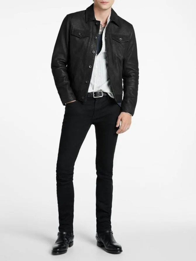 ANDREW TRUCKER Black Clothing John Varvatos Leather Jackets