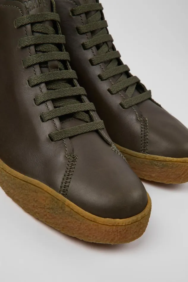 Ankle Boots Men Camper Peu Terreno HYDROSHIELD Green Leather Shoes