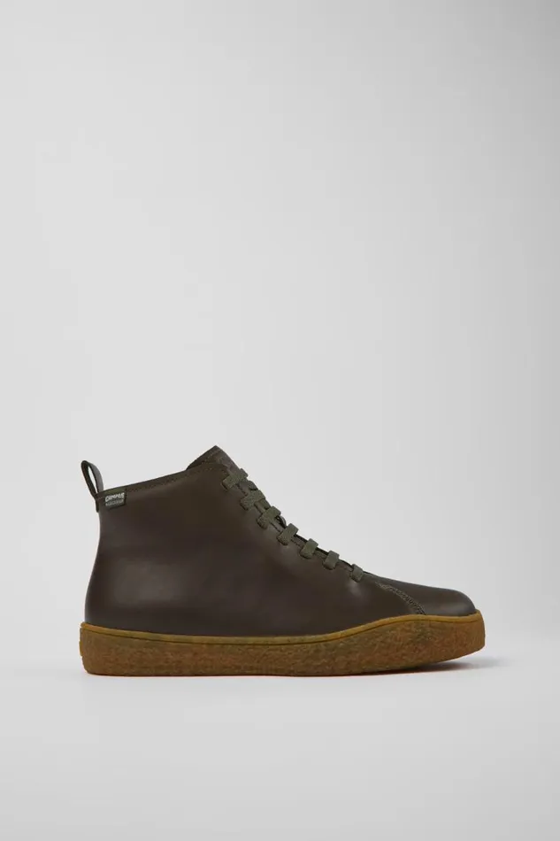 Ankle Boots Men Camper Peu Terreno HYDROSHIELD Green Leather Shoes