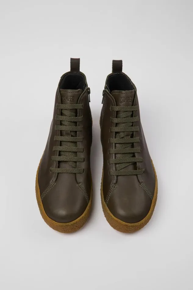 Ankle Boots Men Camper Peu Terreno HYDROSHIELD Green Leather Shoes