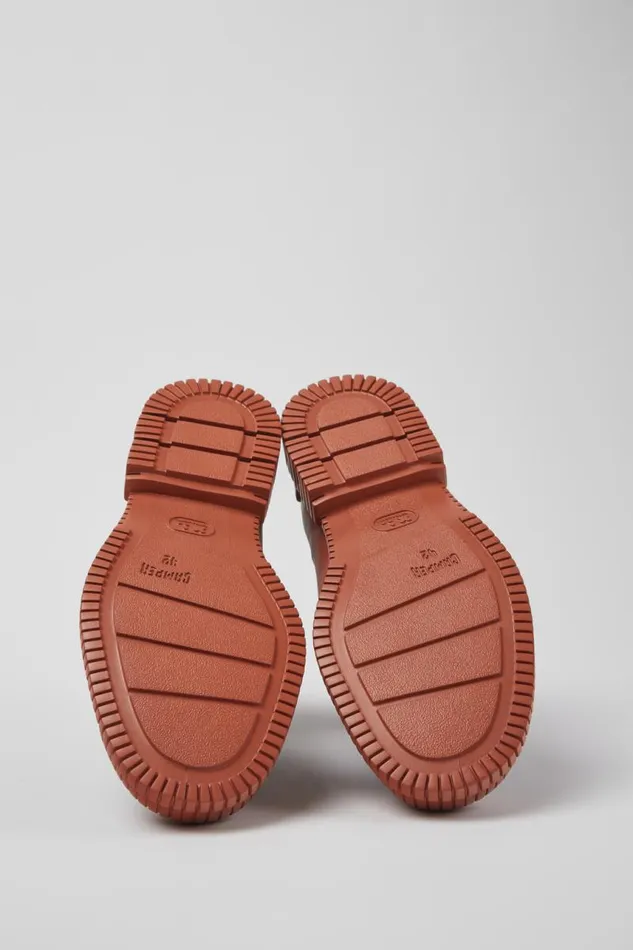 Ankle Boots Men Camper Pix Red And Brown Leather Chelsea Boots