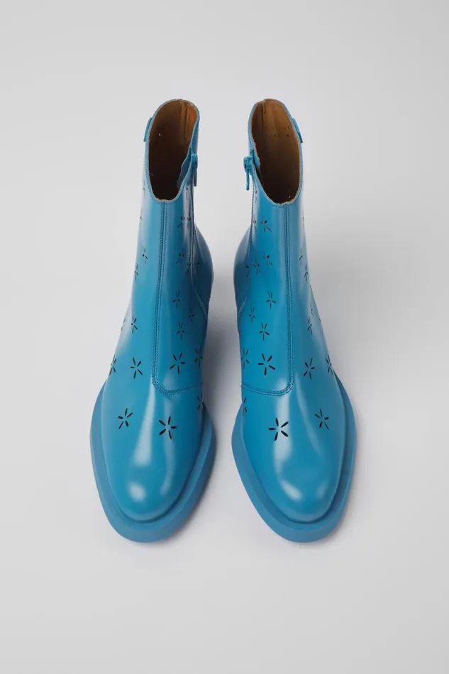 Ankle Boots Women Camper Bonnie Blue Leather Boots