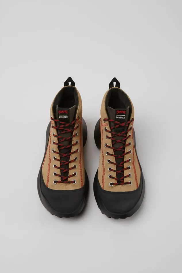 Ankle Boots Women Camper CRCLR GORETEX Beige Nubuck And Textile Sneakers Ankle Boots Women Camper CRCLR GORETEX Beige Nubuck And Textile Sneakers