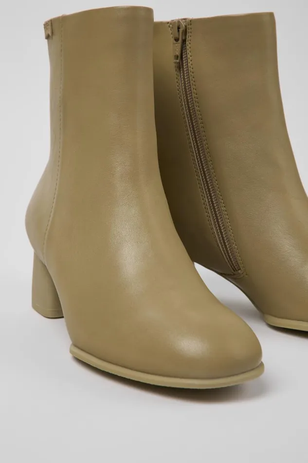 Ankle Boots Women Camper Katie Beige Leather Ankle Boots
