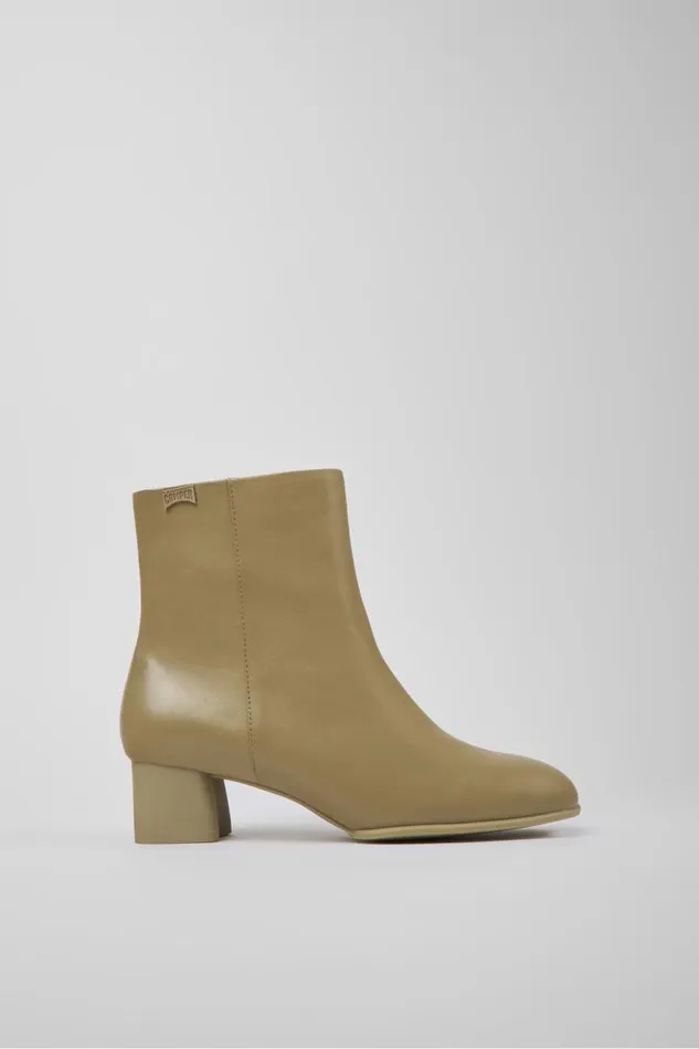 Ankle Boots Women Camper Katie Beige Leather Ankle Boots