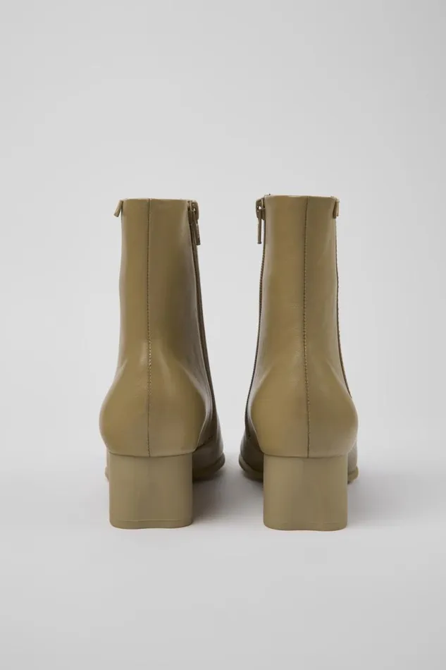 Ankle Boots Women Camper Katie Beige Leather Ankle Boots