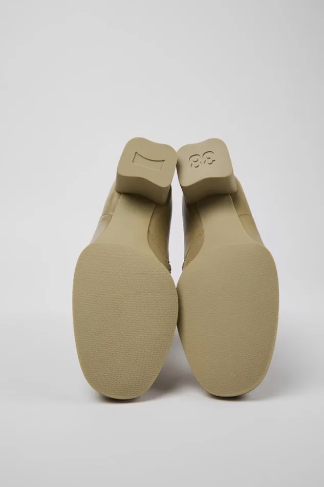Ankle Boots Women Camper Katie Beige Leather Ankle Boots